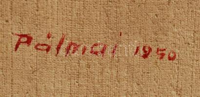 Pálmai jelzéssel: Cigarettázó nő. Olaj, vászon, piszkos, 56×39 cm