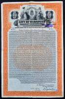 1927. "City of Budapest" kamatozó kötvény 1000$-ról, szelvényekkel, Sipőcz Jenő főpolgármester saját kezű aláírásával T:III