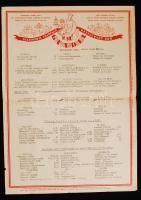 1942 Bp., A Gundel Állatkerti Vendéglő gépelt étlapja díszes fejléces papíron