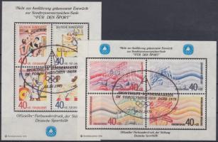 2 Sport memorial sheets with unrealized stamp pictures, 2 db Sport emlékív megvalósulatlan bélyegek képeivel