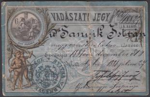 1881 Nyitra, Vadászati jegy, sérült / 1881 Hunting ticket