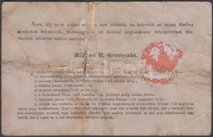 1881 Nyitra, Vadászati jegy, sérült /
1881 Hunting ticket