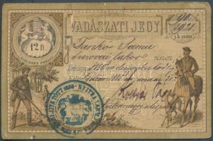1880 Nyitra, Vadászati jegy, sérült / 1881 Hunting ticket