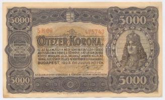 1923. 5000K nyomdahely jelöléssel T:I- (apró sarokhajtás)