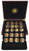 ifj. Szlávics László (1959-) 2012. "Nagy Magyarok" (20xklf) aranyozott réz emlékérem sorozat tanúsítványokkal eredeti díszdobozban (40mm) T:PP