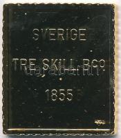 DN "Világ bélyegcsodái / Svéd Királyság 1855. 3S" aranyozott Cu emlékérem tanúsítvánnyal (...