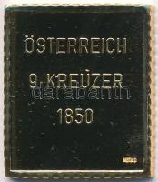 DN "Világ bélyegcsodái / Habsburg Birodalom 1850. 9Kr" aranyozott Cu emlékérem tanúsítvánn...