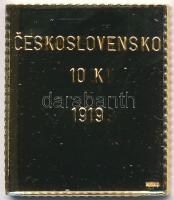 DN "Világ bélyegcsodái / Csehszlovákia 1919. 10K" aranyozott Cu emlékérem tanúsítvánnyal (...