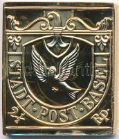 DN "Világ bélyegcsodái / Svájc 1845. 2,5R" aranyozott Cu emlékérem tanúsítvánnyal (21,4x24...