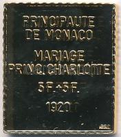 DN "Világ bélyegcsodái / Monaco 1920. 5F + 5F" aranyozott Cu emlékérem tanúsítvánnyal (21,...