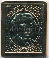 DN "Világ bélyegcsodái / Amerikai Egyesült Államok 1847. 10c" aranyozott Cu emlékérem tanú...