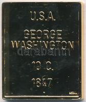 DN "Világ bélyegcsodái / Amerikai Egyesült Államok 1847. 10c" aranyozott Cu emlékérem tanú...