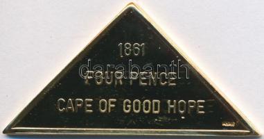 DN "Világ bélyegcsodái / Jóreménység foka 1861. 4p" aranyozott Cu emlékérem tanúsítvánnyal...