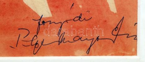 Fonyódi Kálmán (1936-): Csendélet. Akvarell, papír, jelzett, paszpartuban, 28×40 cm