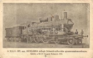 MÁV 327. sor. Hungária jellegű Schmidt túlhevítős gyorsvonat mozdonya / Hungarian locomotive (lyuk / pinhole)