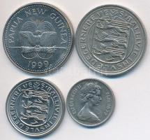 Vegyes: Fiji-szigetek 1977. 5c CuNi + Guernsey 1982. 5p CuNi + 1968. 10p CuNi + Pápua Új-Guinea 1999...