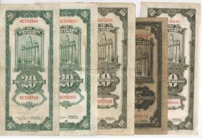 Kína főleg 1930-40-es évek 28 db bankjegy, néhány duplával T:1,2,3+