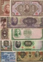 Kína főleg 1930-40-es évek 28 db bankjegy, néhány duplával T:1,2,3+