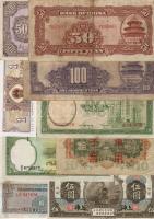 Kína főleg 1930-40-es évek 28 db bankjegy, néhány duplával T:1,2,3+