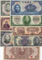 Kína főleg 1930-40-es évek 28 db bankjegy, néhány duplával T:1,2,3+