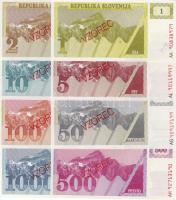 Szlovénia 1990. 1,2,5,10,50,100,500,1000T Minta (VZOREC) T:I