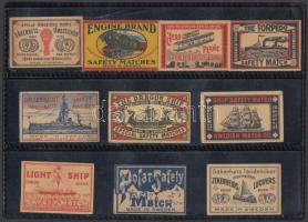 10 db régi, svéd gyufacímke / vintage Swedish match labels