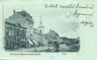 1899 Marosvásárhely, Fő tér, Petrás Géza üzlete / main square, shop (EK)