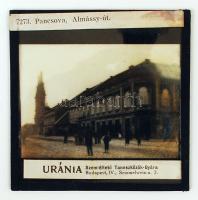 cca 1890 Pancsova Almássy út üveg dia pozitív / Pancevo  Glass photo 85x85 mm
