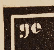 Grünbaum Ernő (1908-1945) :Krisztus és a tőkés. Linó, papír, jelzett a linón, 18×10 cm