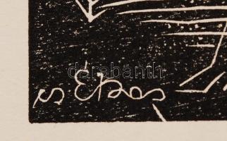 Csabai Ékes Lajos (1896-1944): Padon. Fametszet, papír, jelzett a dúcon, 8×10 cm