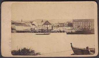 cca 1890 Pozsony, rakpart fotó. Kozics fotó / Pressburg photo 7x9 cm