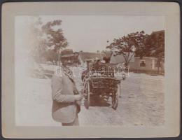 Dömös lovaskocsival keményhátú fotó / Dömös coach photo 12x10 cm