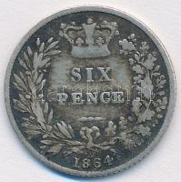 Nagy-Britannia 1864. 6p Ag "Viktória" T:3 Great Britain 1864. 6 Pence Ag "Victoria" C:F