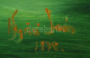 Nyári jelzéssel: Házak a fennsíkon. Olaj, farost, keretben, 37×62 cm