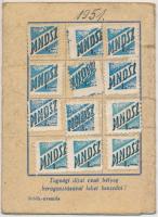 1948 A Magyar Nők Demokratikus Szövetségének  tagsági könyve, tagdíjbélyegekkel