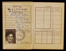 1966 Bp., A Fővárosi 2. sz. Építők Sportkörének tagsági könyve, tagdíjbélyegekkel