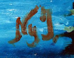 NyJ jelzéssel: Esti séta. Olaj, vászon, keretben, 44×44 cm