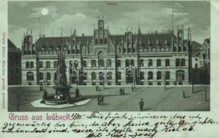 Lübeck, Post office litho (fa)