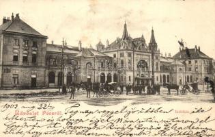 Pécs, Vasútállomás; kiadja Blancz József könyvkereskedése