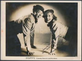 1943 Bp., 2 Cutty's Comedy-Dancers and Acrobats, táncosok és akrobaták, feliratozva, 23x17 cm