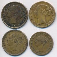 Nagy-Britannia ~1850. "Viktória" Cu zseton (4x) T:2-,3 Great Britain ~1850. "Victoria" Cu token (4x) C:VF,F