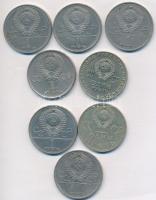 Szovjetunió 1965-1979. 1R (összesen 8db, hatféle) T:2 Soviet Union 1965-1979. 1 Rouble (8x, 6 variations) C:XF