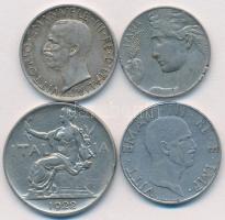Olaszország 1919-1940. 20c + 50c + 1L + 1928R 5L "III. Viktor Emánuel" Ag T:2-
Italy 1919-...
