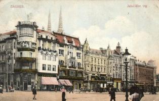 Zagreb, Jelacicev trg. / Jelacic square, bank, shops (fa)