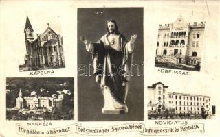 Budapest II. Manréza Lelkigyakorlatos Ház, kápolna, főbejárat, Noviciátus, Labanc út 57. (Rb)