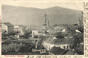 Petrozsény, Látkép templomokkal; Deutsch fényképész felvétele / view with churches