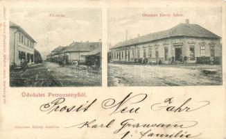 Petrozsény, Fő utca, Grausam Károly üzlete; saját kiadása, Honisch fényképész felvétele / main street, Grausam's shop