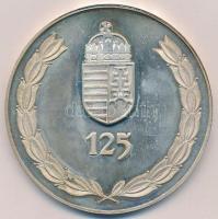 1992. "125 éves a Vám- és Pénzügyőrség" sorszámozott, jelzetlen Ag emlékérem eredeti fa dísztokban (70mm/162,2g) T:2