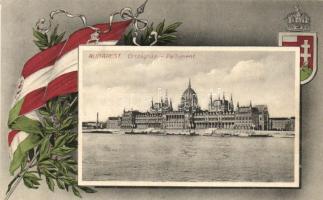 Budapest V. Országház, címer, zászló (EK)