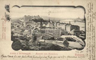 Budapest, kilátás a Gellérthegyről, kiadja Divald Károly (EK)